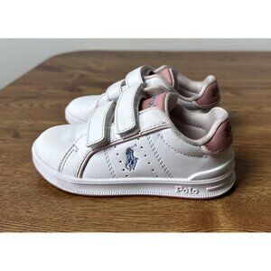 Polo Ralph Lauren Heritage Court III EZ White/Pink RL00558112 Little Kid Size 8